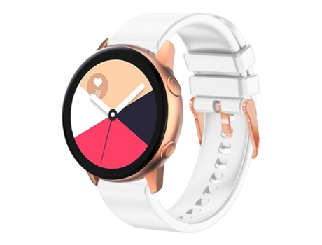 Correa de reloj inteligente para Amazfit GTR Mini / Bip 3 / Bip 3 Pro 20 mm Hebilla de silicona de color oro rosa sólido (blanco)