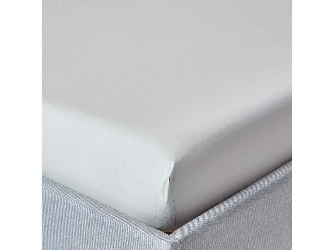 Homescapes Silver Grey Egyptian Cotton Fitted Sheet 200 Tc, Single