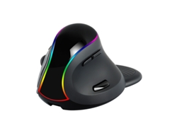 Ratón Bluetooth Yizhood 2.4G Tri Mode Vertical de 7 botones, 3200 DPI, retroiluminación RGB, inalámbrico para juegos, para mano derecha, PC, con cable, color negro