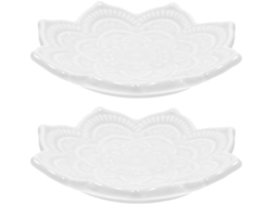 Bandejas Para Joyas Para Un Almacenamiento Y Organización Prácticos, Fabricadas En Cerámica Blanca Irregular, Juego De 2 Unidades.