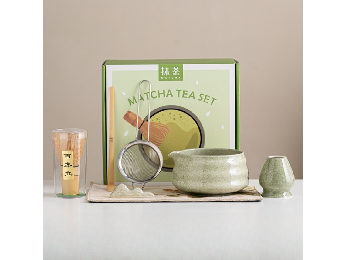 Set de matcha de 7 piezas con tazón de cerámica y batidor, accesorio tradicional para Tommy01