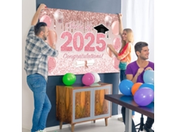 Fondo de fiesta de graduación con inscripción de Vayotoy