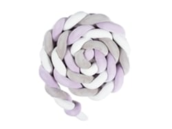 Protector de cuna de terciopelo con estampado de serpiente, blanco, gris y morado, 300 cm, Yunzii