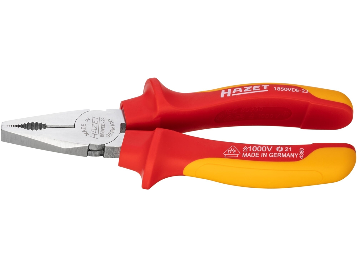 1850VDE-22 Alicate universal con aislamiento de protección: 160 mm HAZET