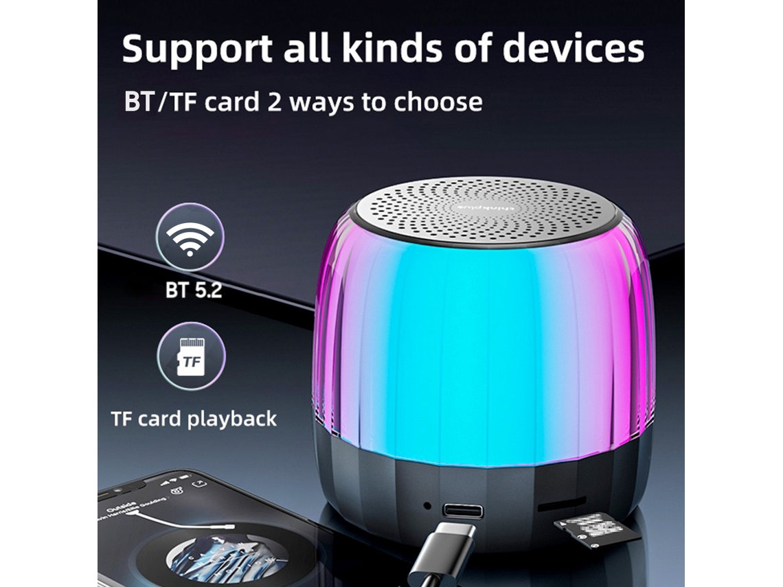 Altavoz Portátil Mini Para Exteriores Thinkplus K3 Plus Bt 5.2 Con Sonido Envolvente De Graves Y Micrófono.