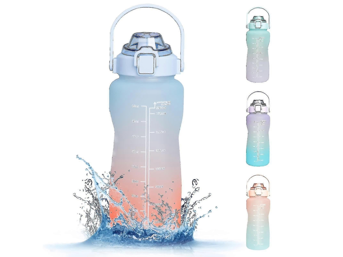Botella Deportiva Ynp 2l Con Pajita, Sin Bpa, A Prueba De Fugas, Botellas Deportivas De 2l Rosewell