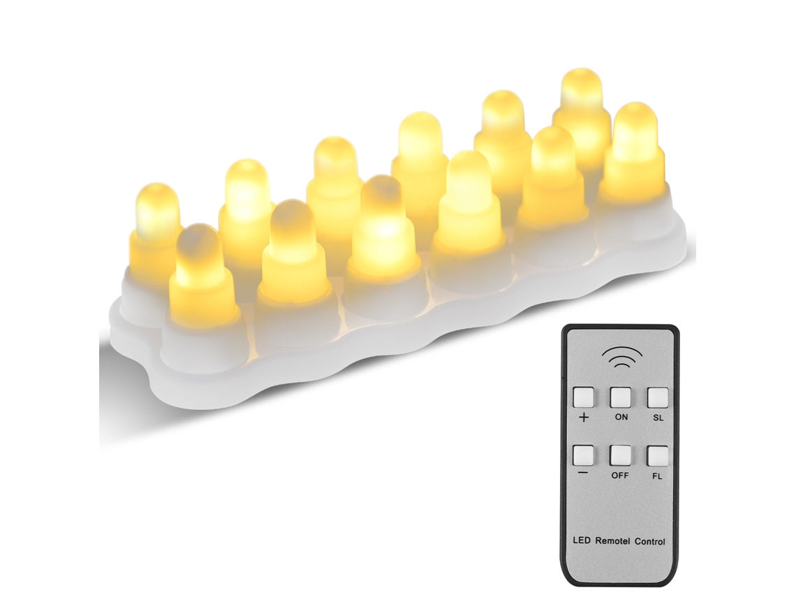 12 Velas Sin Llama Con Control Remoto, 2 Velocidades, 5 Niveles De Brillo, Led Intermitentes, Recargables Por Usb, Decorativas.
