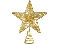 Adorno para la cima del árbol de Navidad con forma de estrella dorada, de acero inoxidable, antioxidante y reutilizable.