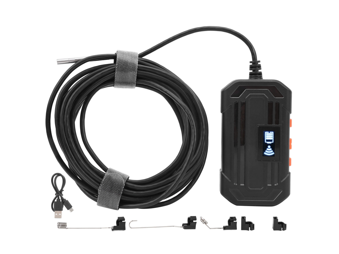Endoscopio Industrial Wifi 1080p De 3,9 Mm Con 6 Led Y Alcance De 5 M Para Reparación De Tuberías Y Drenaje. Compatible Con Ios Y Android.
