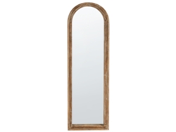 Espejo tradicional arqueado Beliani Coigny en madera de abeto marrón (55 x 4 x 170 cm)