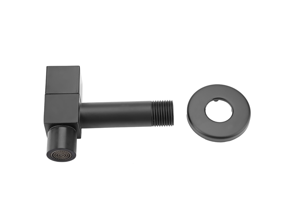 Grifo cuadrado de latón negro para lavabo, ideal para la limpieza del baño - Agua fría