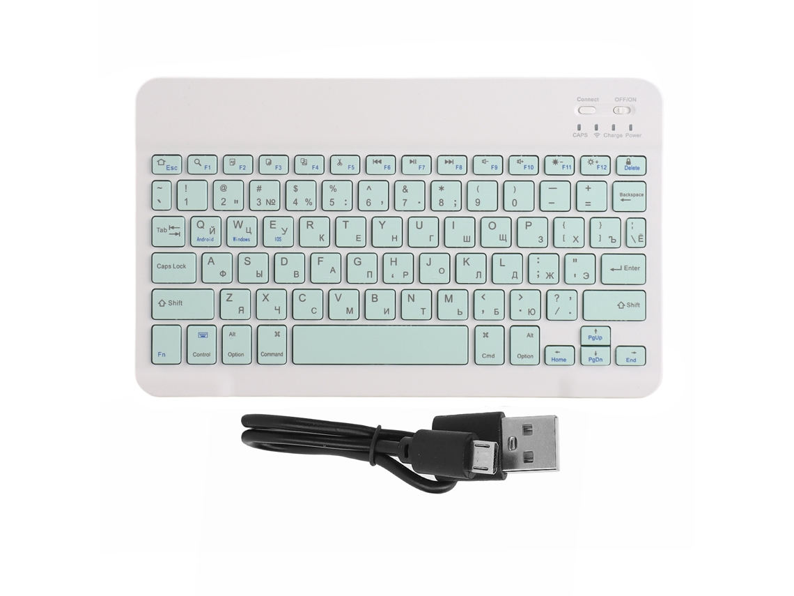 Teclado Inalámbrico Bluetooth Con Teclas De Máquina De Escribir, 10 Pulgadas, Verde Claro, Compatible Con Dispositivos Universales.
