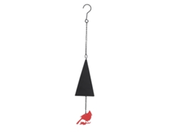 Campana de viento colgante de hierro inoxidable con diseño geométrico de pájaro para exteriores, patio, valla y terraza.