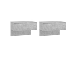 Juego de 2 mesitas de noche de pared MAISON EXCLUSIVE, gris cemento