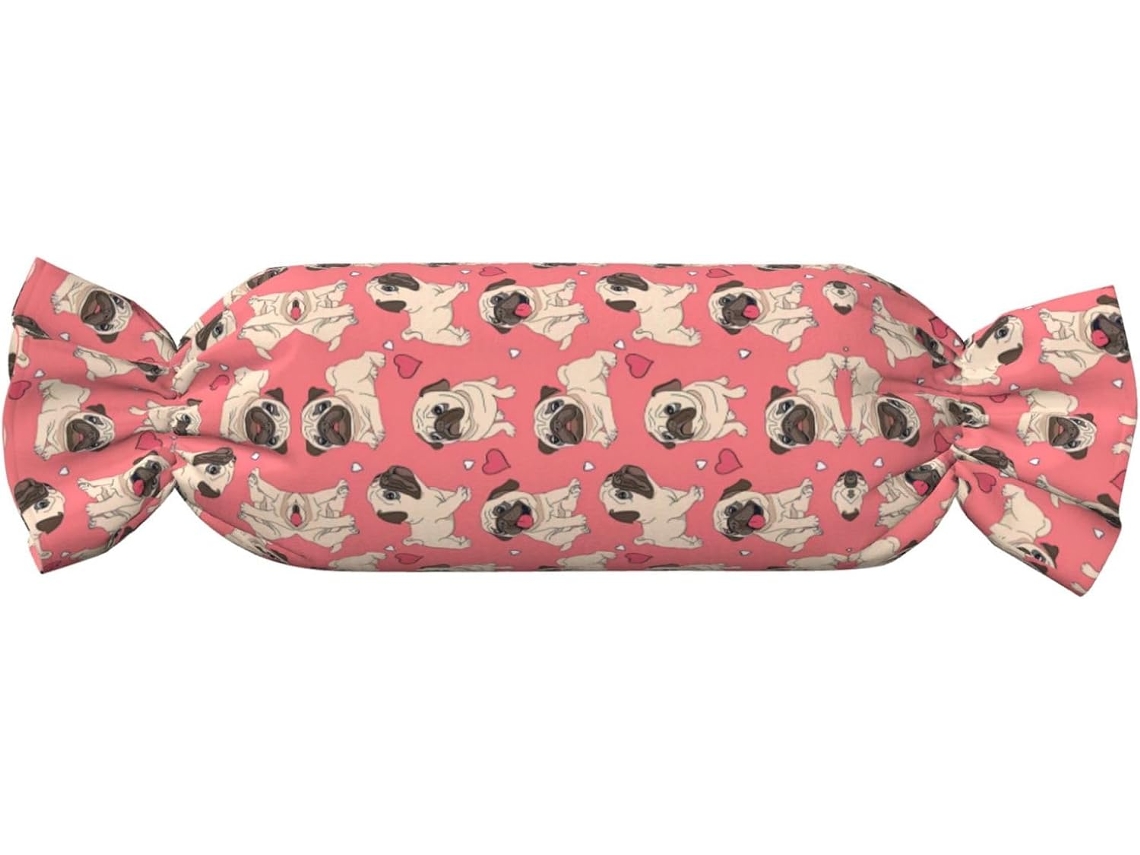 Almohada Cilíndrica Forma Divertido Carlino Felpa Poliéster Espuma Viscoelástica Resistentes Ajustable Fácil