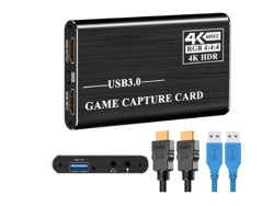 Tarjeta de captura de video y audio 4K HD 1080p 60Hz USB3.0 a HDMI2.0 para videoconferencias, juegos en vivo, compatible con PC, etc., color negro Bestvite