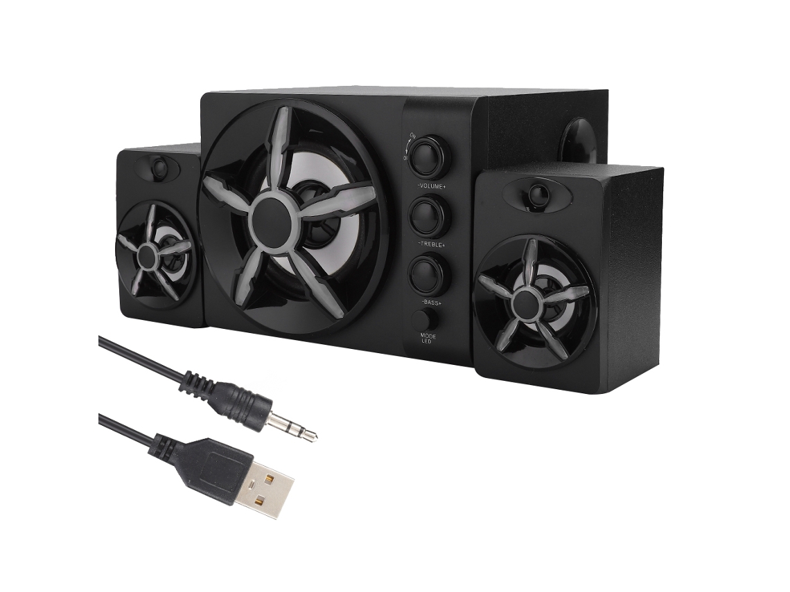 Subwoofer Sada D-215 2.1 Con Luces Led, Bluetooth Y Ajuste De Audio Para Teléfonos Móviles/tabletas.