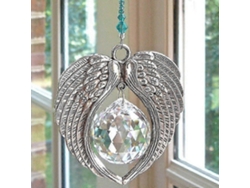 Adorno atrapasol con alas de ángel, colgante de cristal, creador de arcoíris para ventanas