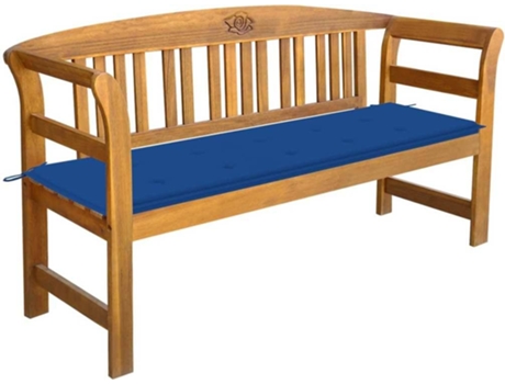 Banco de jardín VIDAXL Azul Madera de acacia (157x45x82.5 cm)