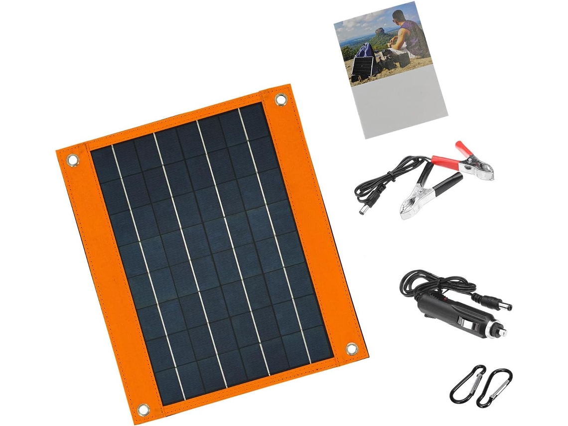 Batería Externa Solar De 16 W Y 18 V Con Tecnología De Carga Inteligente Para Senderismo Y Uso Al Aire Libre.