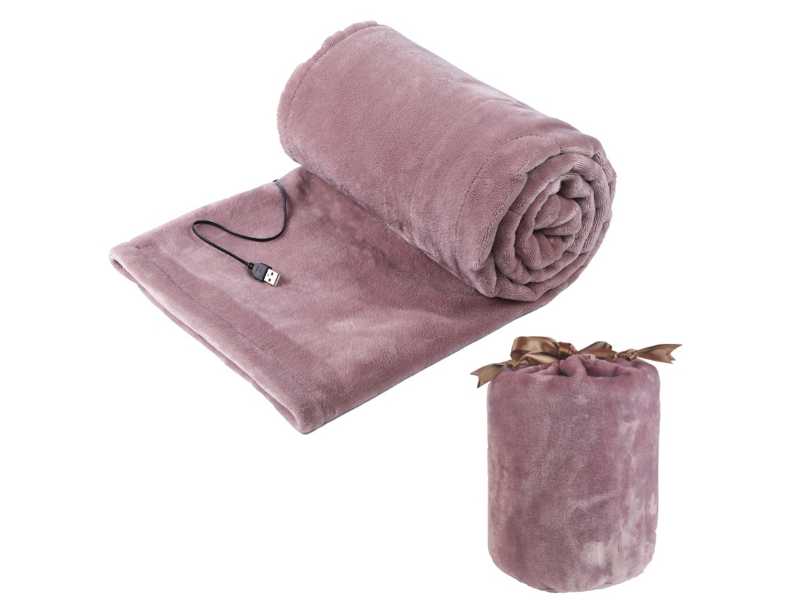 Manta térmica Digitallab USB, portátil, ultra cómoda y suave, 140 x 80 cm (rosa)