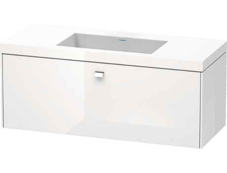 Lavamanos DURAVIT Brioso c-bonded con base mural 120,0x48,0 cm 1 cajón sin rebosadero con banco para grifos sin agujero para grifos