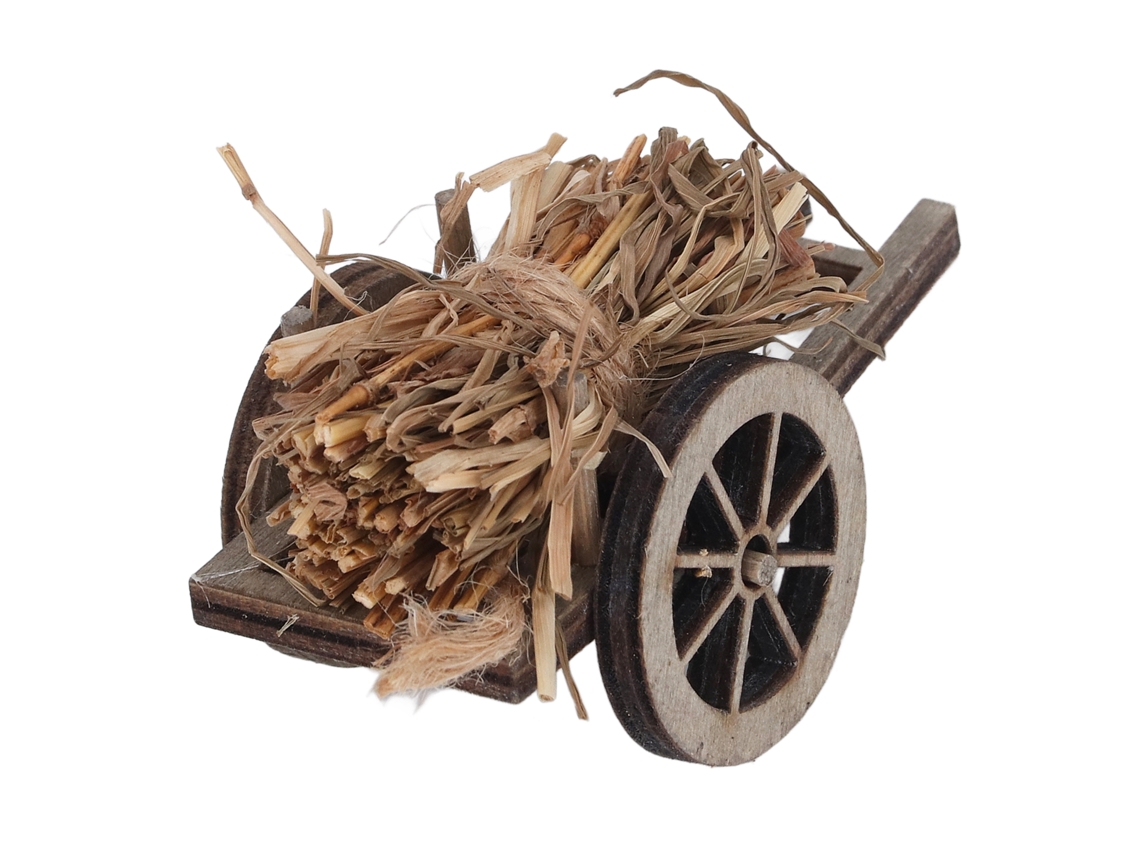 Decoración Para Casa De Muñecas: Carro De Madera, Jardín En Miniatura