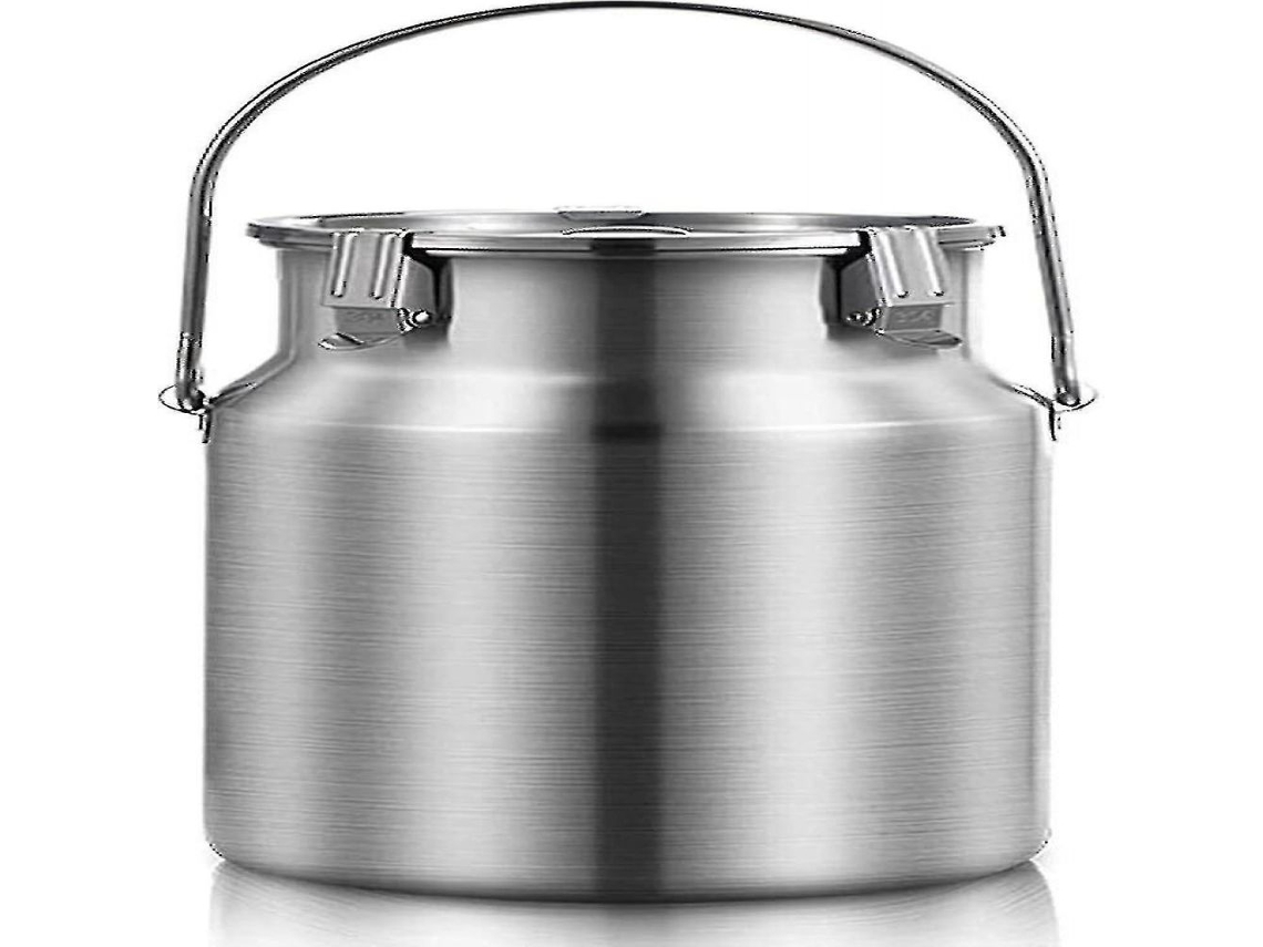 JILLIOPER Tanque Transporte Leche Acero Inoxidable 5L con Tapa Hermetica para Almacenamiento Seguro de Líquidos