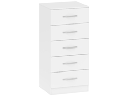Cómoda Blanca De 5 Cajones
