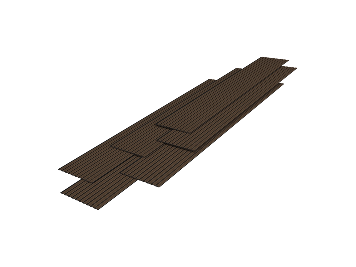 Set de 24x paneles de pared 3D Bronckhorst 195x31,5 cm - Efecto madera oscura NEU.HOLZ