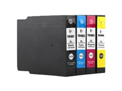 Pack 4 Cartuchos de Tinta Compatibles Epson C13T04B100 C13T04B200 C13T04B300 C13T04B400 para Wf-C8690 Wf-C8190