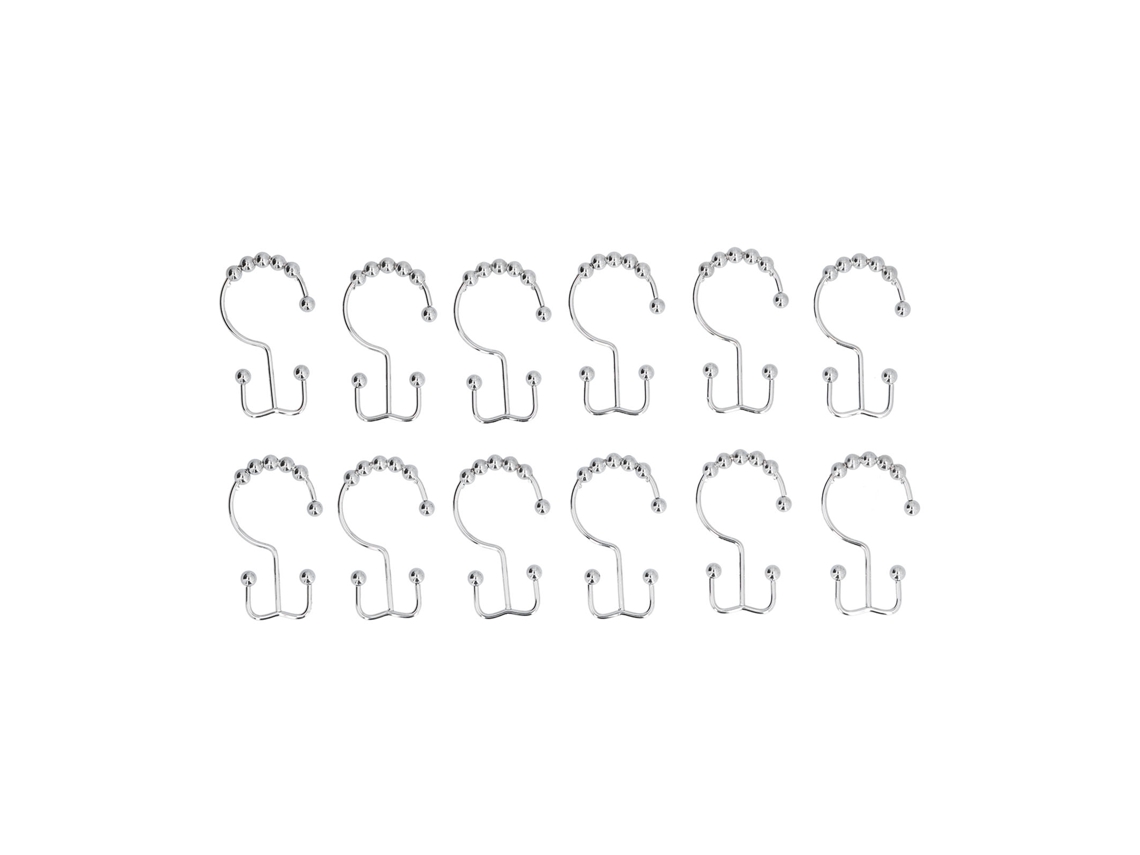 12 Ganchos De Acero Inoxidable Para Cortina De Ducha Con Doble Deslizamiento Para Baño.