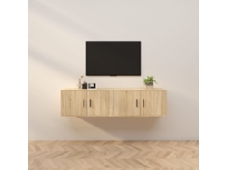 Estantería/Muebles de TV de Pared 2 Pzs 80X34,5X40 Cm Roble Sonoma