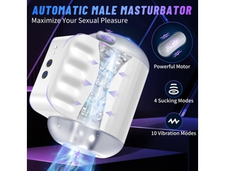 Masturbador masculino de succión con 4 modos de succión y 10 de vibración (negro) VEANXIN