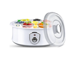 Yogurtera automática de acero inoxidable de 1,5 litros con 7 tarros de cristal, control táctil y termostato.