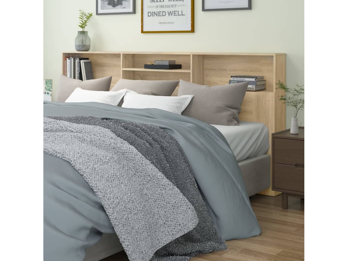 Mueble Cabecero De Cama | Panel De Cabecero Color Roble Sonoma 220x19x103,5 Cm