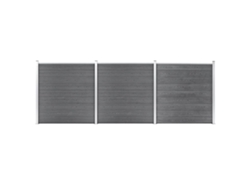 Panel de valla de jardín de 526 x 186 cm, WPC, gris, DKD, decoración del hogar