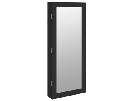 Espejo con joyero y luces LED VIDAXL para pared negro