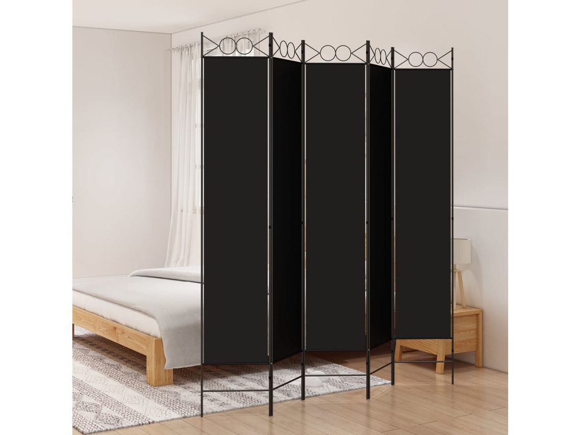 Separador de ambientes con 5 paneles | Separador de ambientes | Separador de ambientes 200x220 cm Tela negra