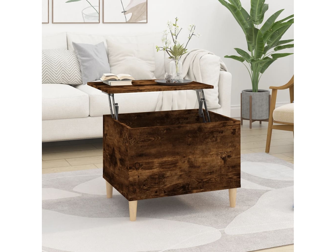 Mesa de Centro de Apoyo 60X44,5X45 Cm Derivados Madera Roble Ahumado