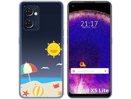 Carcasa Oppo Find X5 Lite 5G TUMUNDOSMARTPHONE Dibujos Transparente Playa Multicolor
