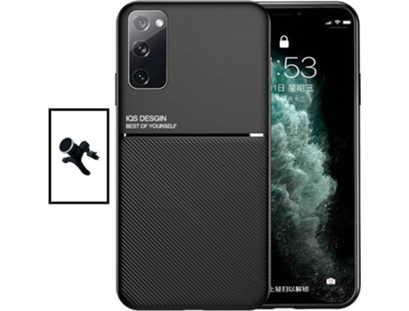 Kit Carcasa Magnetic Lux + Soporte Magnético de Coche Reforzado para Samsung Galaxy S20 FE 2022 PHONECARE Negro