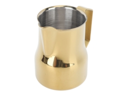 Espumador de leche de 350 ml en acero inoxidable 304, boquilla puntiaguda, dorado