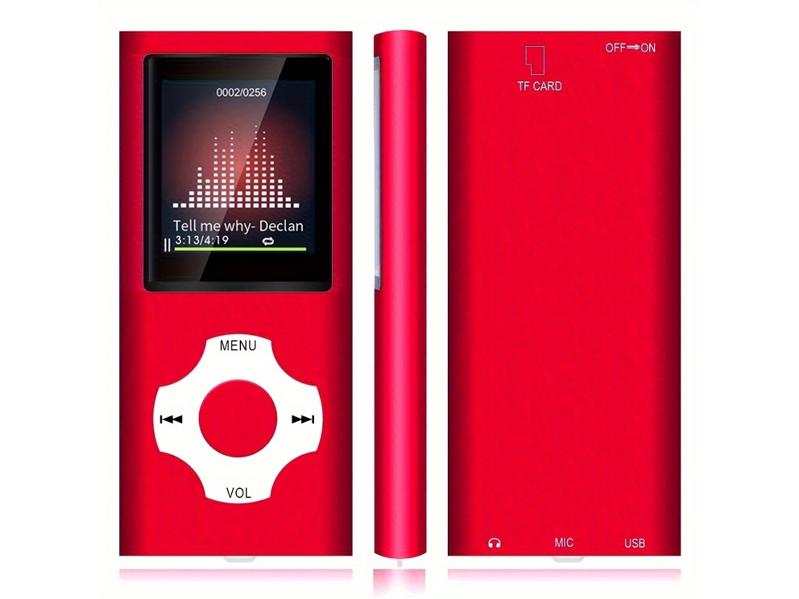 Reproductor MP3 Cuich Reproductor MP3/MP4 - Música, Vídeos, Fotos, Radio FM, Grabaciones - Con Auriculares 16 GB