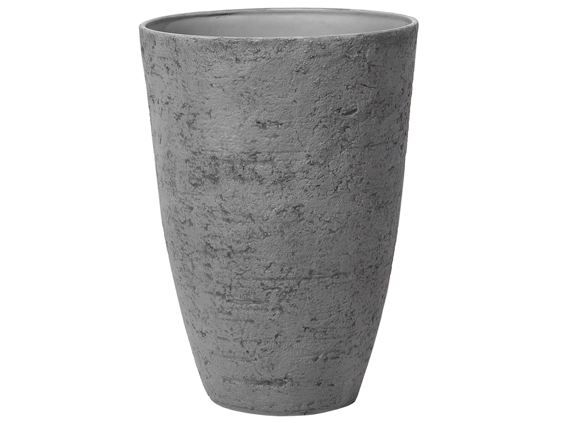 Maceta grande BELIANI Camia de Mezcla de piedra Gris 51x51x71