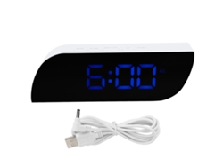 Reloj Digital Led Con Alarma Noche Luz Brillo Ajustable 12/24h Ghy-0801azul