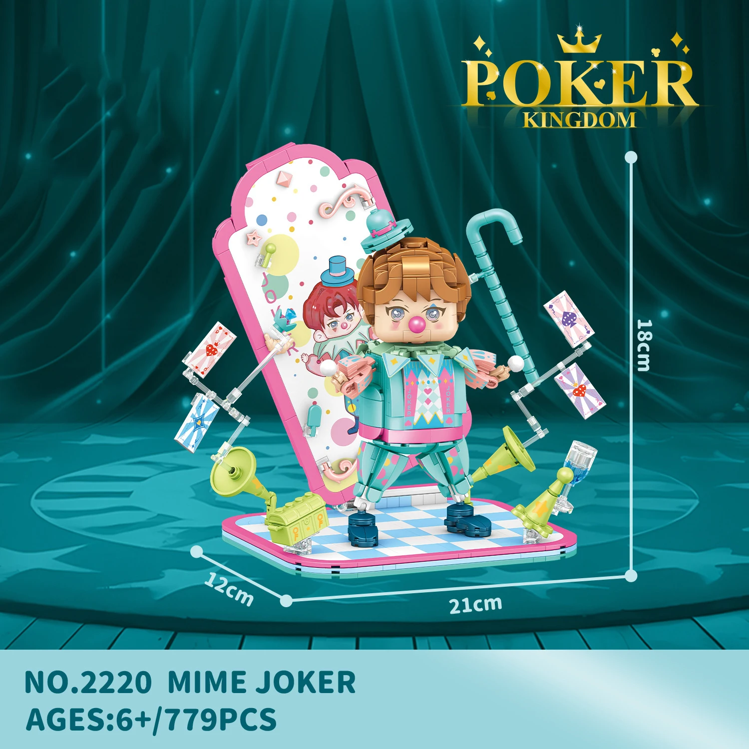 (Pequeño Diablo) Lindos personajes de dibujos animados, juguetes de bloques de construcción en miniatura, Poker Kingdom, regalos para niños