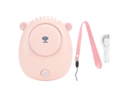 Ventilador de cuello rosa recargable por USB sin aspas