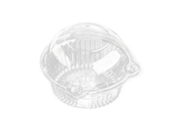 2026 - 50 unidades de forminhas descartáveis individuais para cupcakes, em plástico transparente, com tampa redonda.