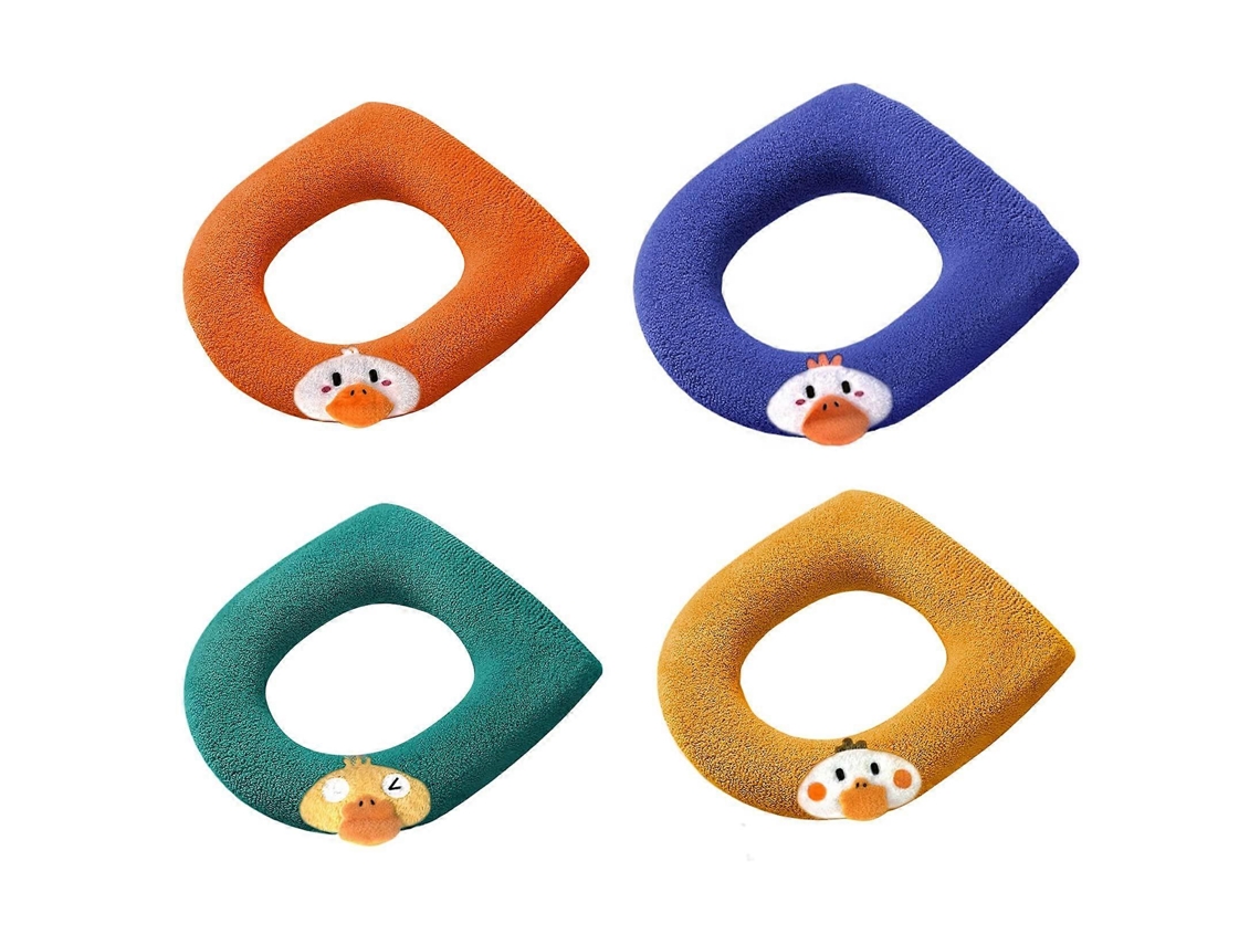 4pcs Funda De Asiento De Inodoro Caliente Acolchada Para Invierno